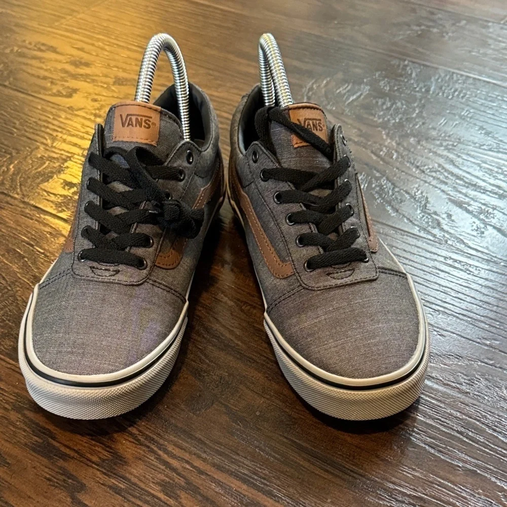 Vans Gray and Brown Kids Sneakers, New Without Tags